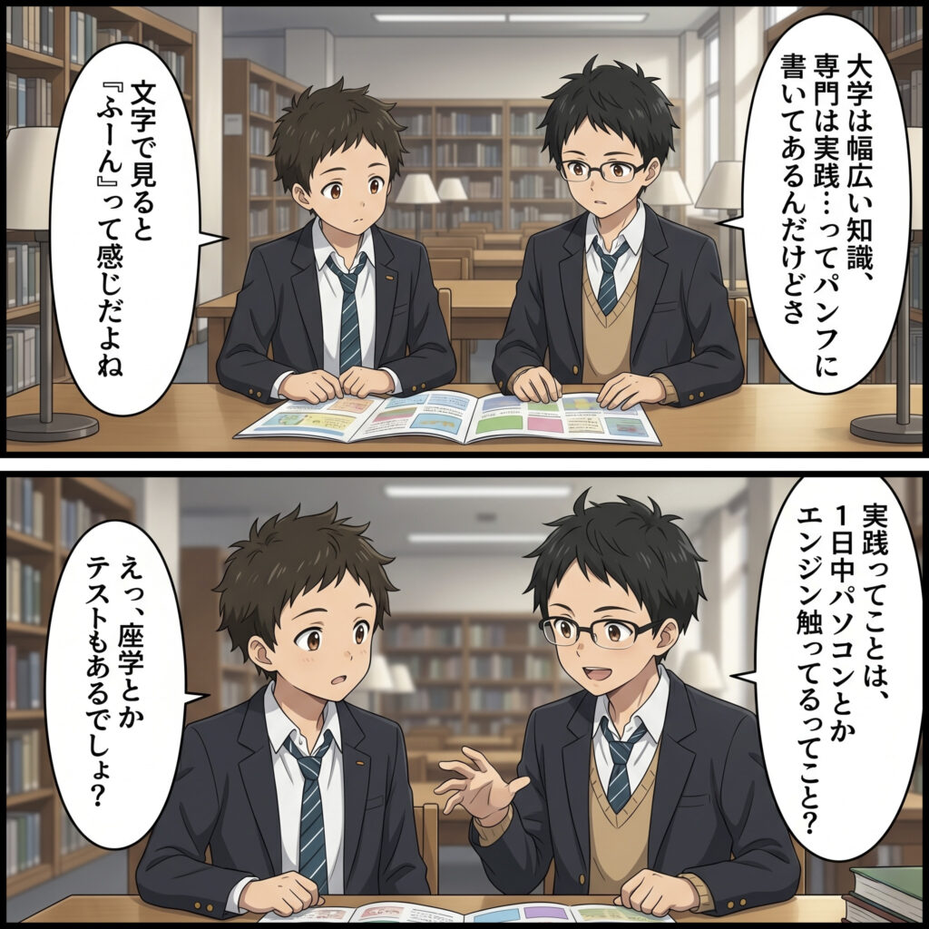 松本情報工科専門学校_専門学校と大学の違いと進路選びのポイン_紹介2コマ漫画2
