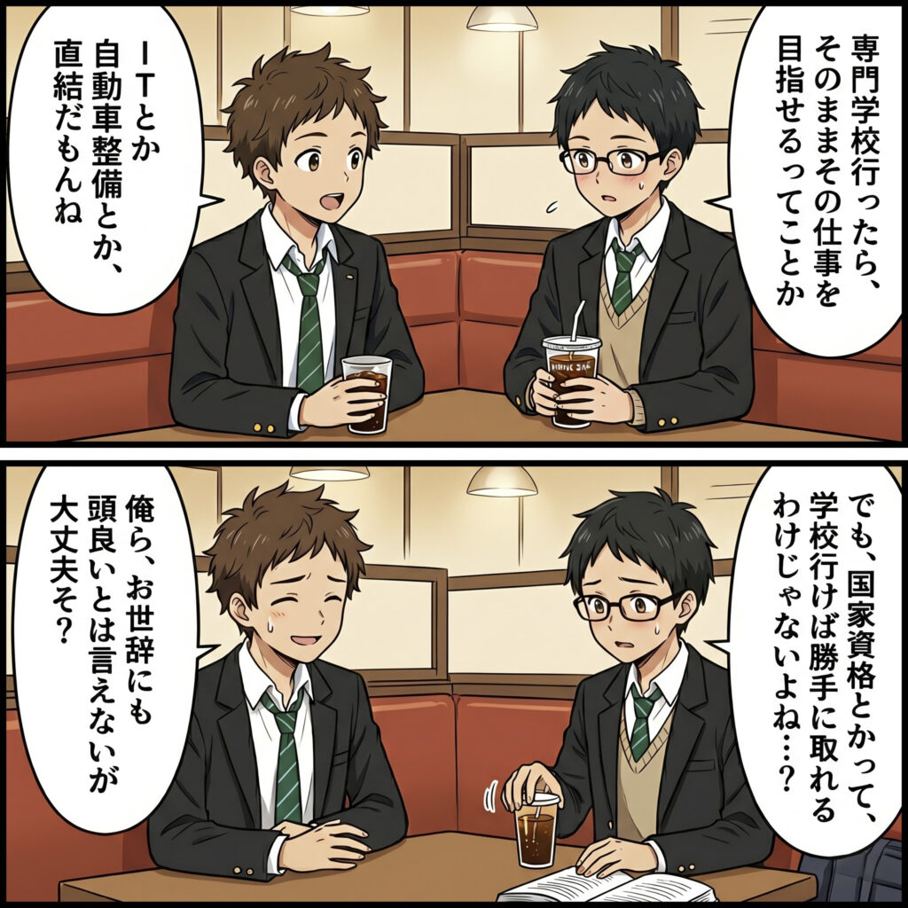 松本情報工科専門学校_専門学校と大学の違いと進路選びのポイン_紹介2コマ漫画2