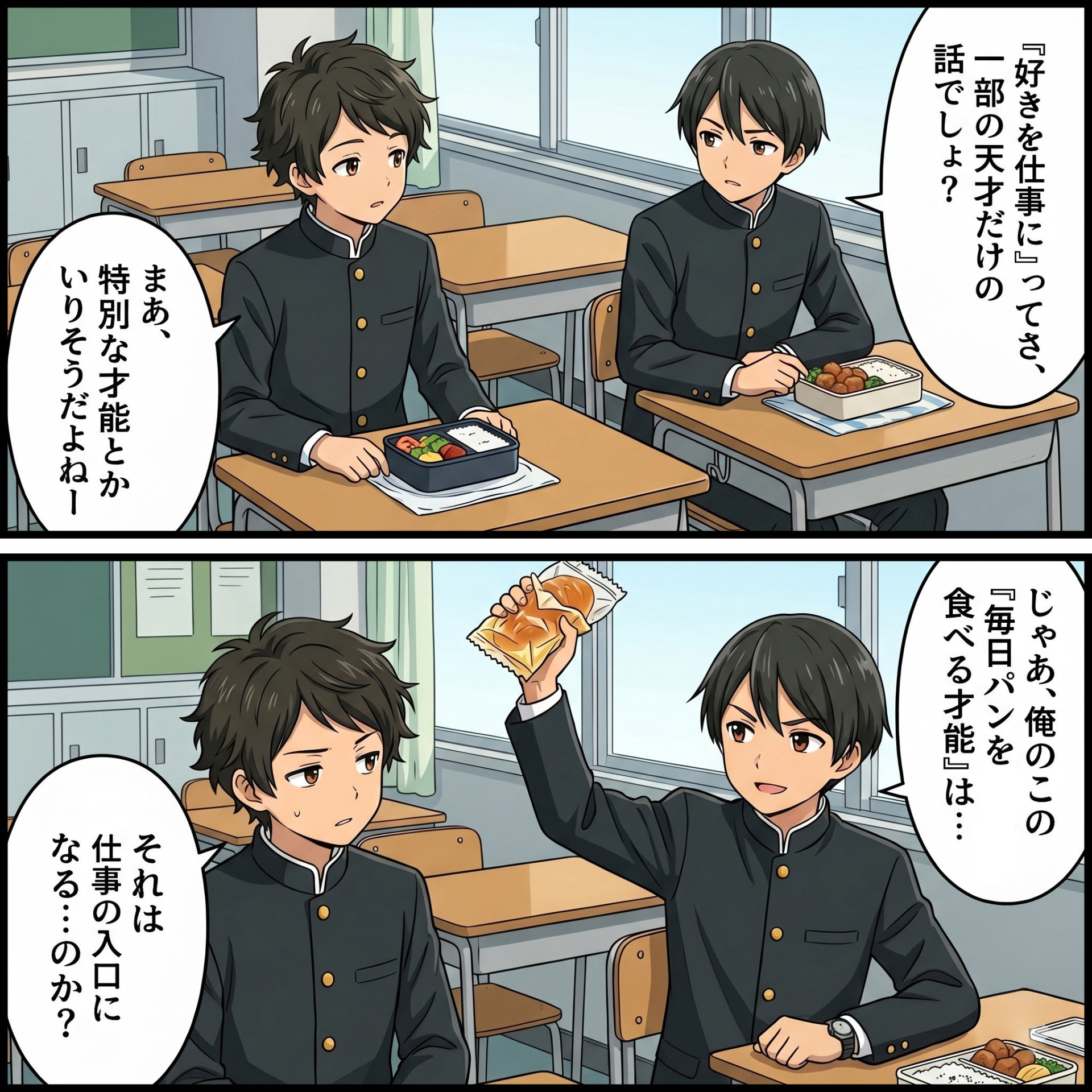 未来ビジネスカレッジコラム_やりたいことが見つからない_教室で進路について談笑する高校生たち