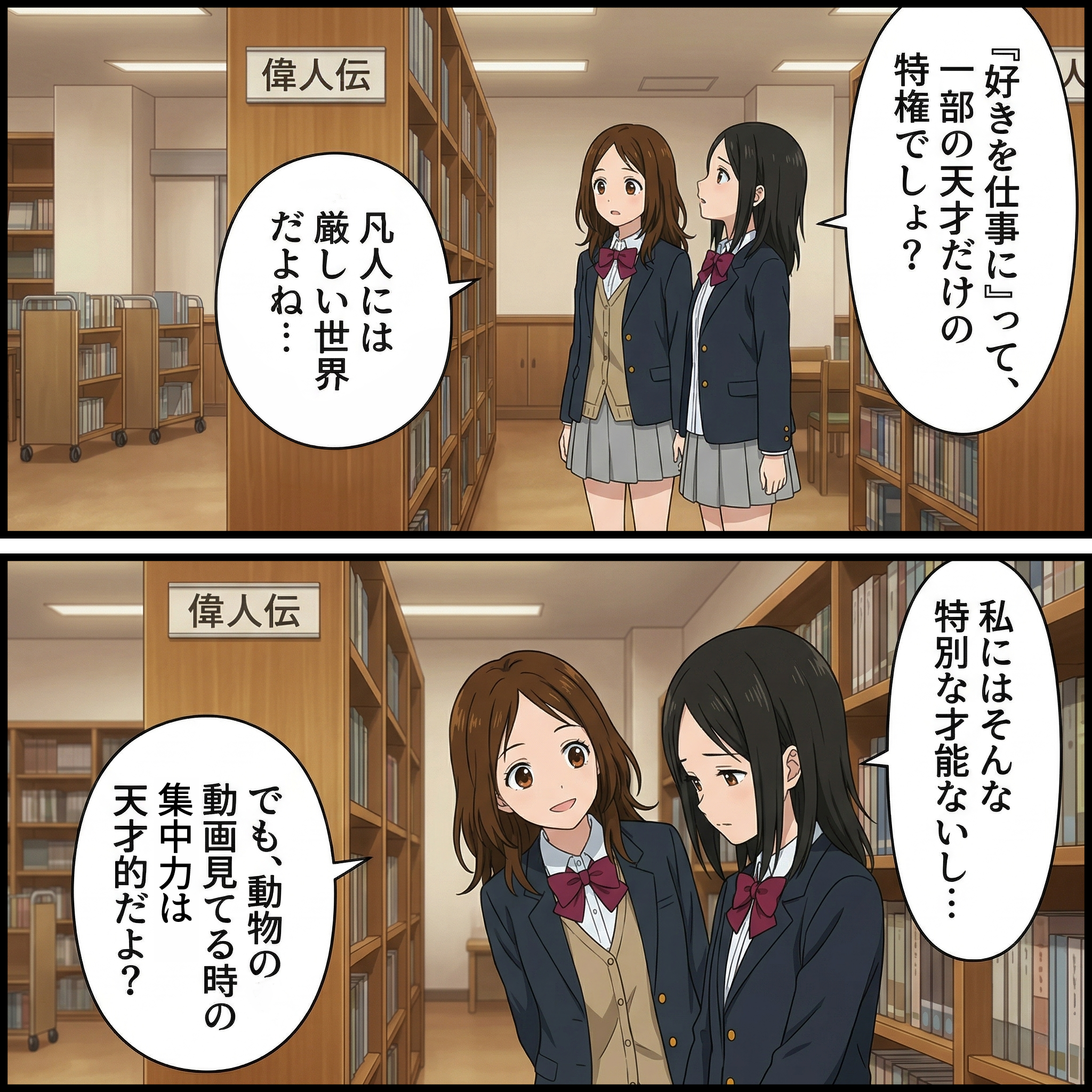 コラム_好きを仕事にするには？_図書館で調べながら悩む高校生たち